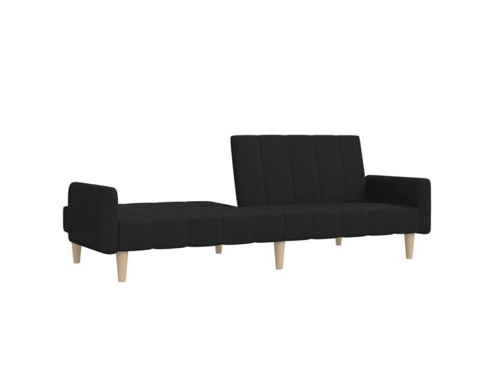 Canapé-lit convertible 2 places - SOLOMOON - Noir - 220x84 5x69 cm - 220x100x52 cm en mode lit - Tissu polyester