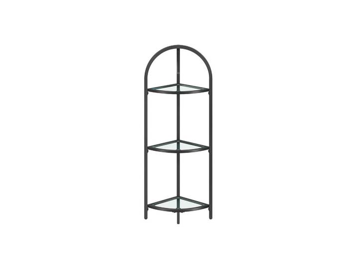 Hansiro Eckregal Kigali, Schwarz, Metall, 28x95.2x28 cm, Wohnzimmer, Regale, Bücherregale