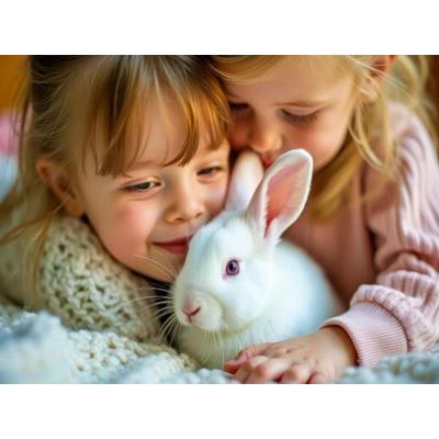 CALVENDO Puzzle Ein Motiv aus dem Kalender Kuschelige Kaninchen | 1000 Teile Lege-Größe 64x48cm Foto-Puzzle für glückliche Stunden