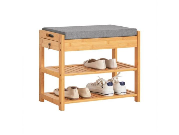SoBuy FSR49-N Banc de Rangement Meuble à chaussures avec 2 étages et 1 tiroir