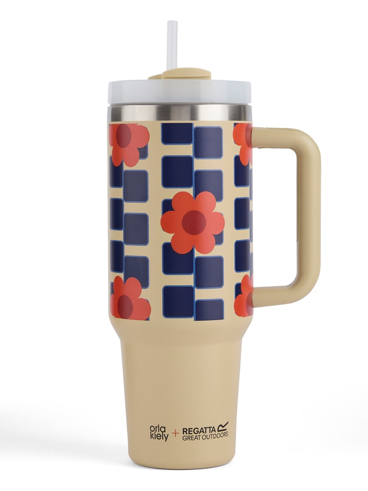 Regatta Isolierflasche "Orla Kiely" in Beige/ Dunkelblau - 1,2 l - onesize
