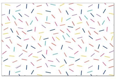 FirstDawn "Confetti Party 24 Sheet Reusable Premium Paper Stock Placemats in Resealable Storage Bag Made in The USA 17"" x 11"""