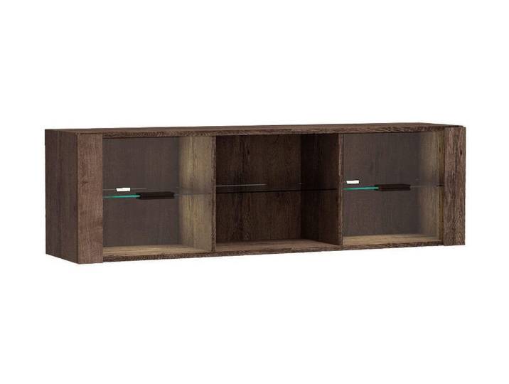 Beautysofa Wandhängeschrank Polis I-21, Glastüren, Breite 137 cm + optionale LED-Beleuchtung