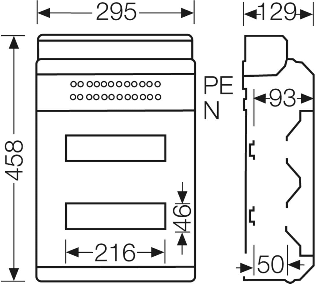 Hensel KV 90-Automatengehäuse 24 TE, IP 65 9224 NT (61001143)