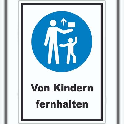 HB-Druck Von Kindern fernhalten Aufkleber A6 (105x148mm)