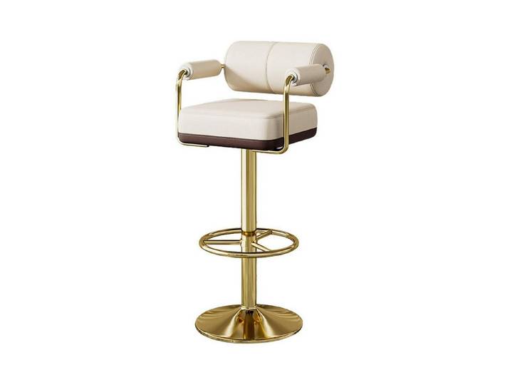 LuxusKollektion Barhocker Barhocker Set Höhenverstellbar Drehbar Lehne Armlehne Weiß