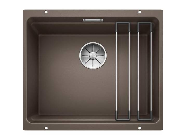 BLANCO ETAGON 500-U Granitspüle aus SILGRANIT cafe Einbauart: Unterbau [53x46x21,2 cm] für 60 cm breite Unterschränke Durchdachtes Systemkonzept mit vielseitig verwendbaren ETAGON-Schienen