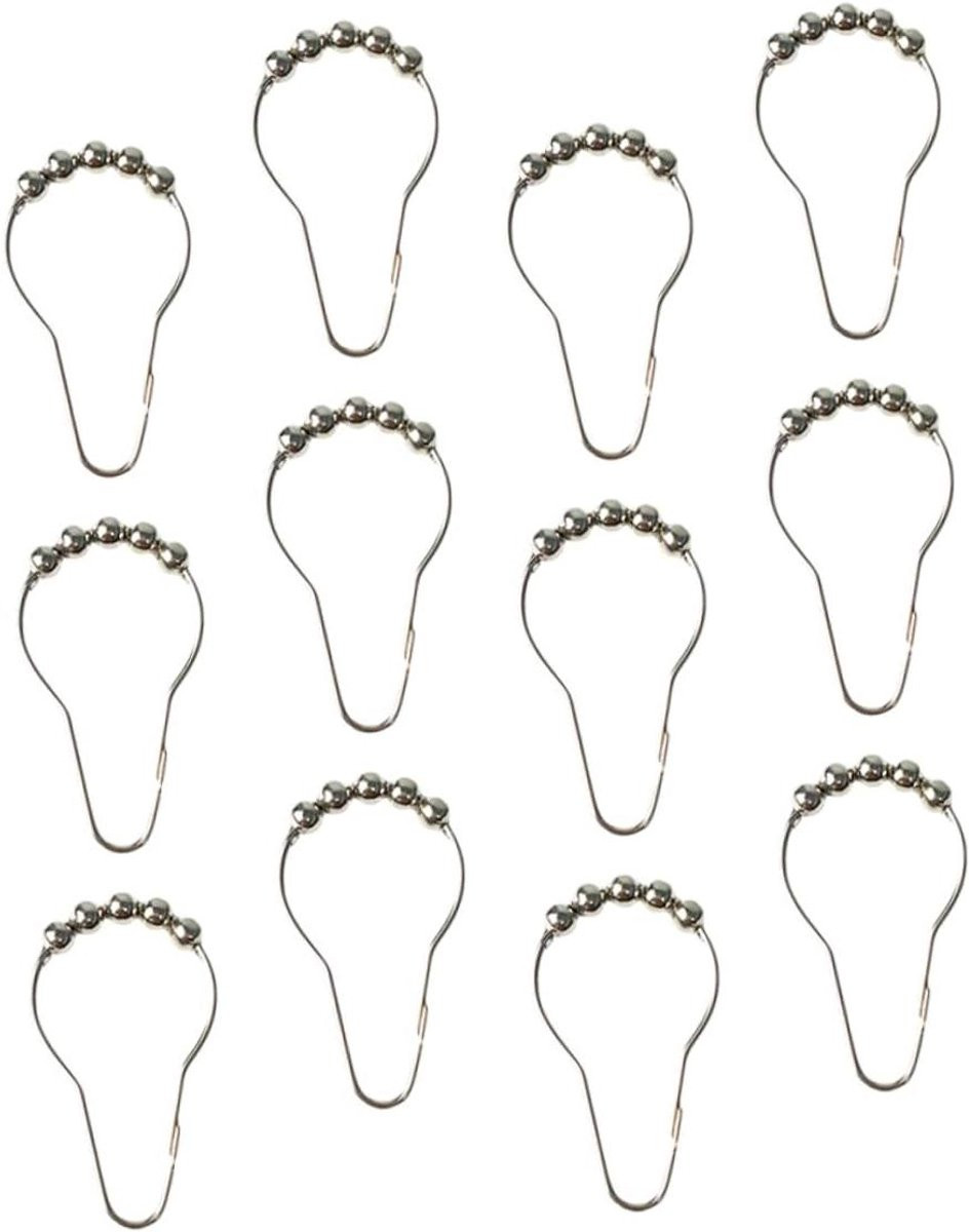 24 stuks Douchegordijn Haken - Gordijnringen Clips voor Badkamer Organisatie - Zilver