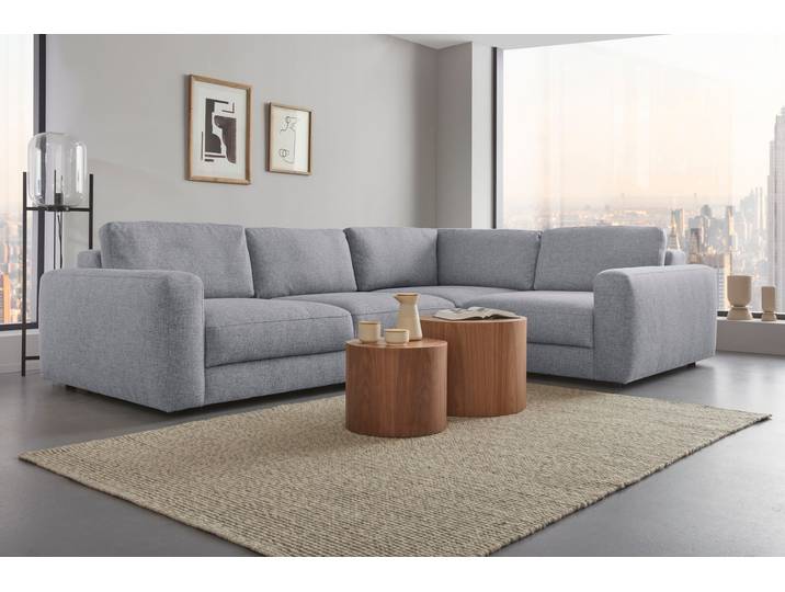 Ecksofa HOME AFFAIRE Bloomfield, Mega Polsterecke, Breite 289cm, viel Platz, L-Form , grau (antarctica), B:289cm H:84cm T:209cm, 100% Polyester, Sofas, Ecksofa, In verschiedenen Grössen