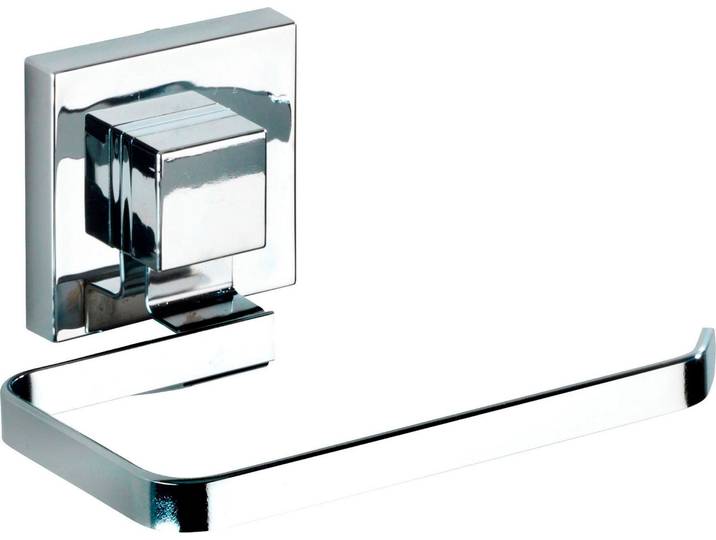 Toilettenpapierhalter WENKO Quadro , silber (silberfarben), B:14cm H:6cm L:11cm, Acrylnitril-Butadien-Styrol (ABS), Edelstahl, Toilettenpapierhalter, Toilettenpapierhalter, Vacuum-Loc