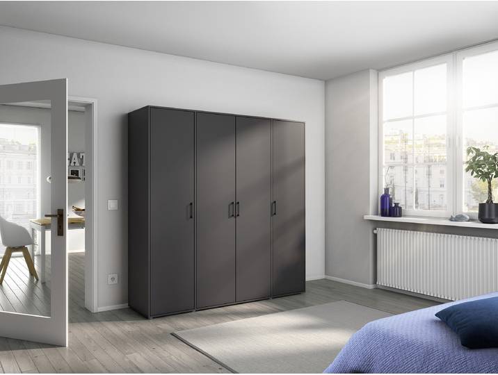 Drehtürenschrank Voyager 187cm Grau/Graumetallic Premium