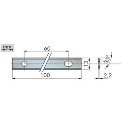 Felder Wendeplatte mit 2 Schneidfasen | Breite 12 mm | 100 mm | 2 Stück