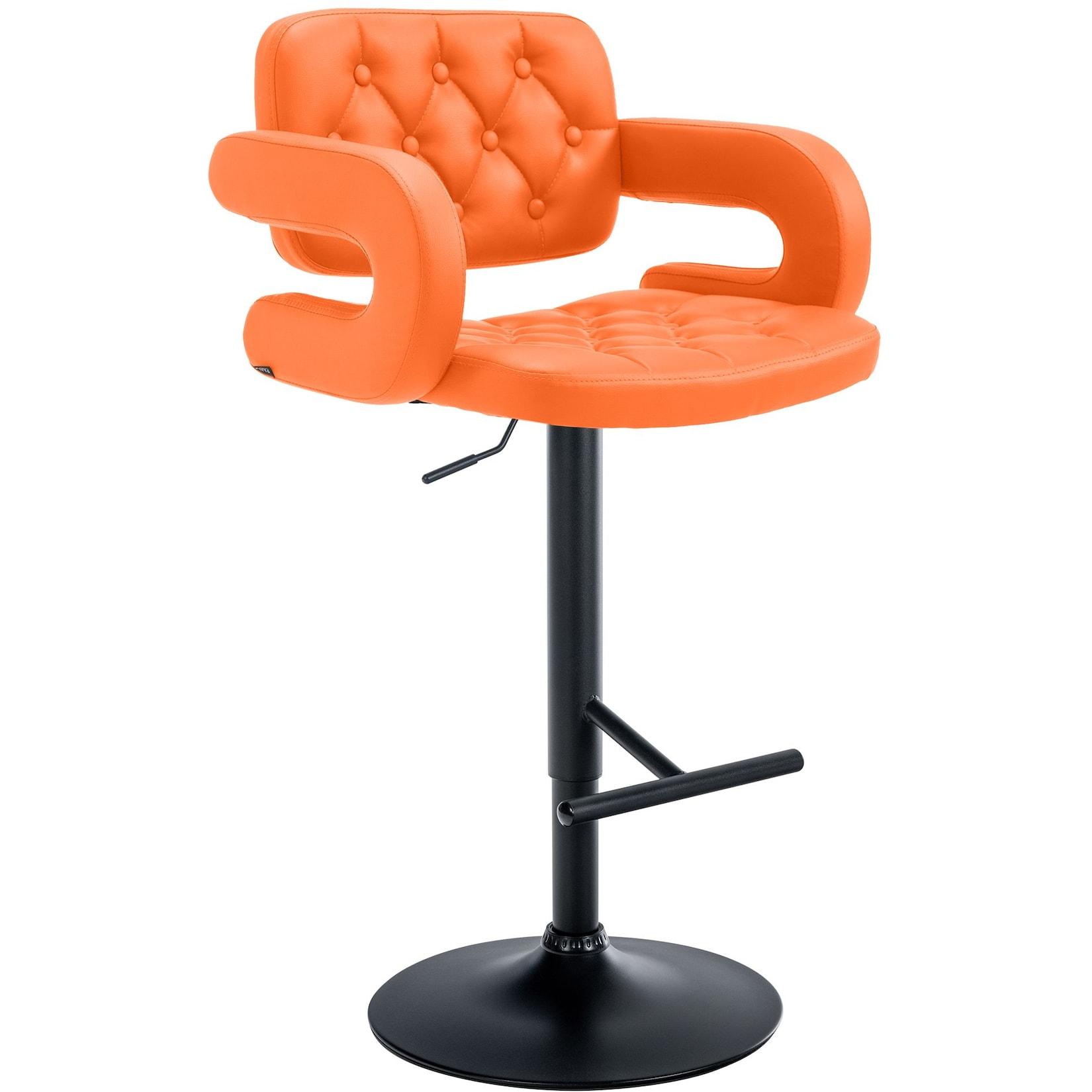 CLP Barhocker Dublin schwarz - Farbe: orange, Gestellfarbe: schwarz
