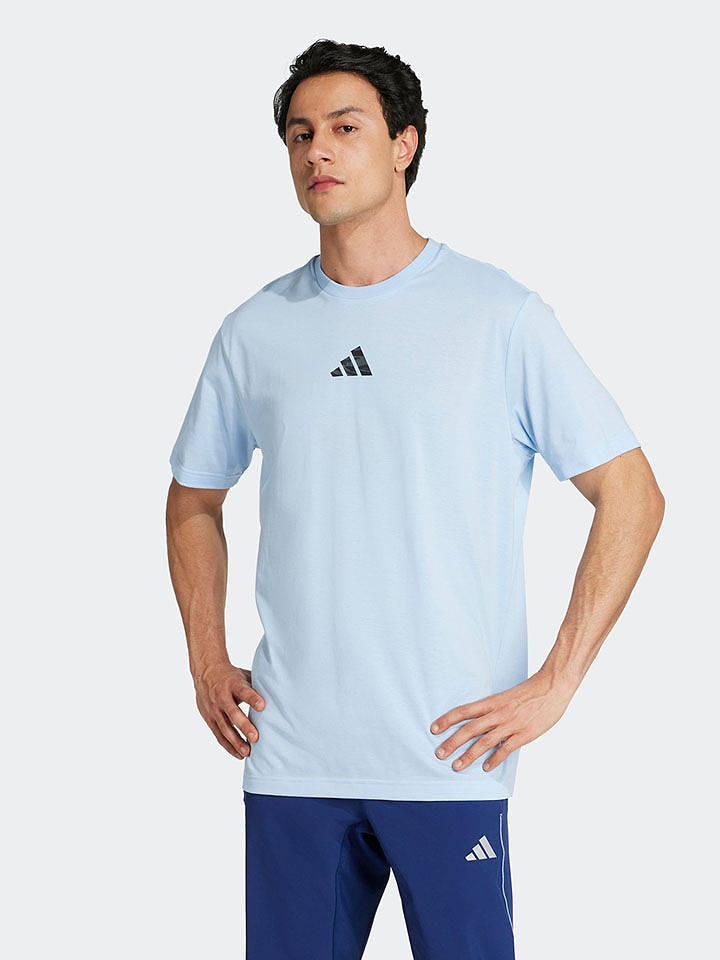 adidas Trainingsshirt in Hellblau - L