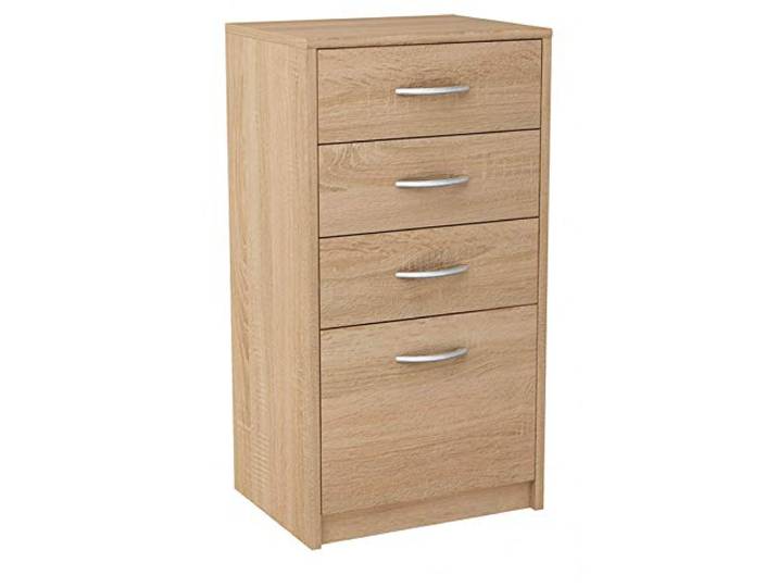 MATKAM Kommode mit Schubladen - Schrank mit 4 Drawers - geräumige Komode - solide Schubladenschrank H:85 B:45 T:35 cm - Kommode Schlafzimmer, Wohnzimmer und Flur Möbel - Sonoma Eiche