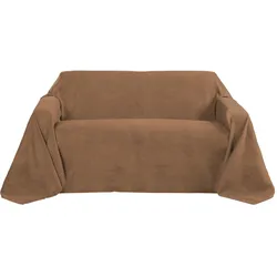 TAGESDECKE Romantica Wildleder Optik 210/280 cm Dunkelbraun