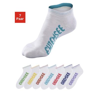 Sneakersocken CHIEMSEE "Damen Kinder Sportsocken für Sport & Alltag", Damen, Gr. 35-38, weiß, Baumwolle, Baumwollmischung, Elasthan, Polyamid, unifarben, elastisch, Socken Sneakersocken, mit farbigen Logos