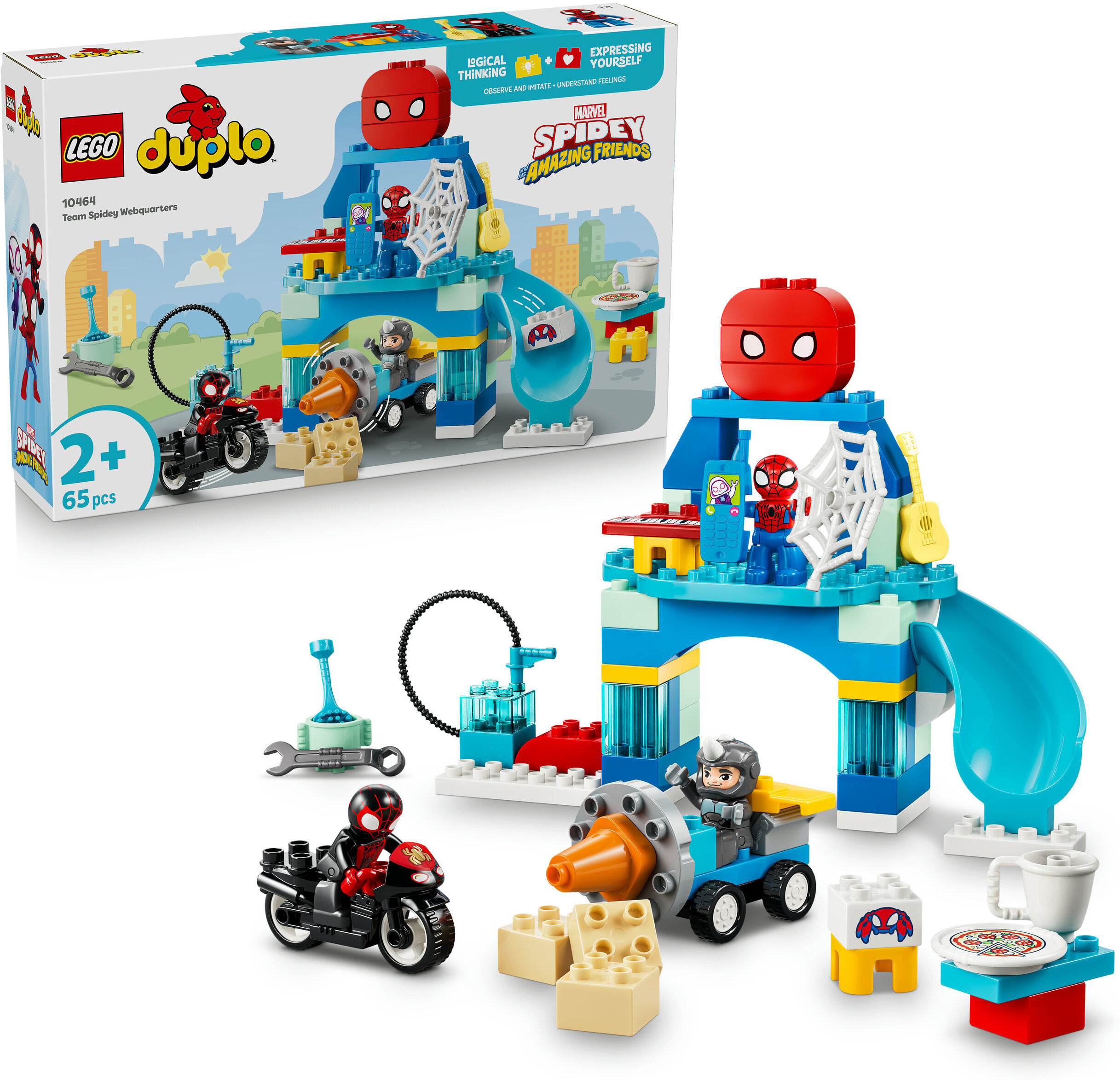 Konstruktionsspielsteine LEGO "Team Spideys Hauptquartier (10464), LEGO DUPLO Disney", bunt, Spielbausteine, Kinder, Kunststoff, Konstruktionsspielsteine, Made in Europe