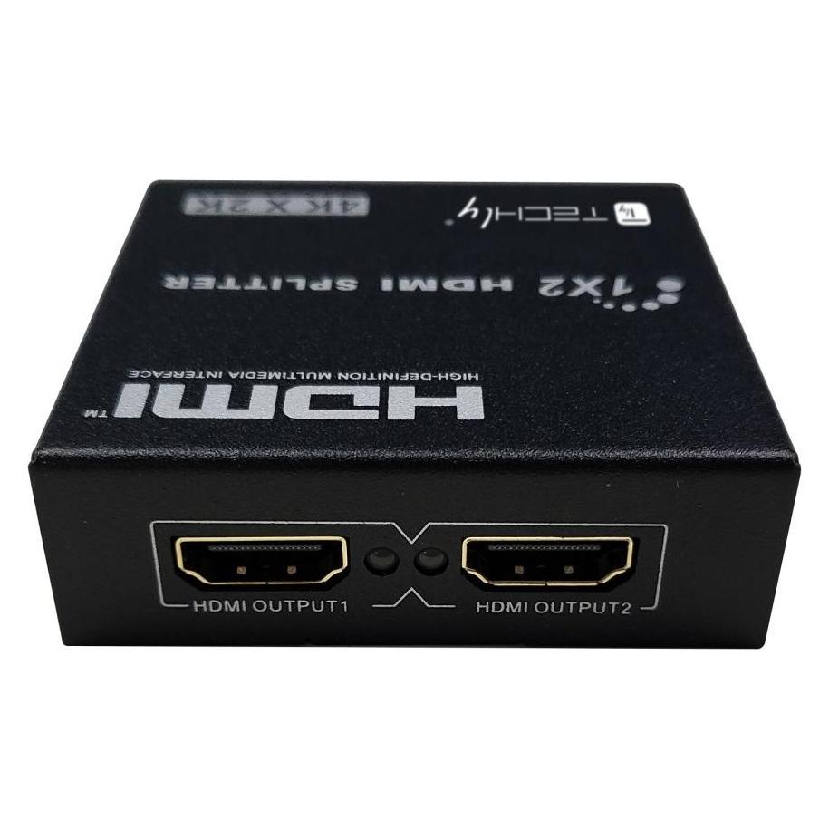Techly HDMI Splitter 4K UHD 3D 2-Port schwarz 1xHDMI Eingang 2xHDMI Ausgaenge (IDATA-HDMI-4K230)