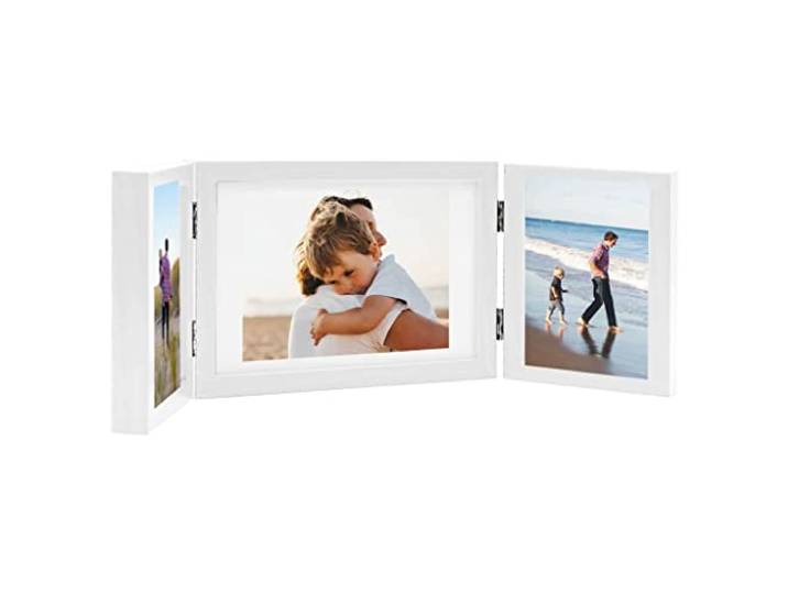 vidaXL Fotolijst drieluik 28x18 cm+2x(13x18 cm) wit