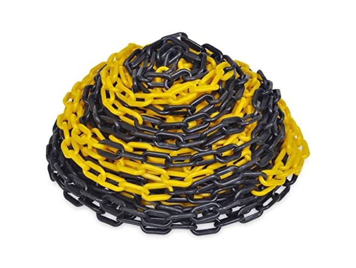 vidaXL Chaîne d'avertissement 30 m Plastique Jaune et Noir