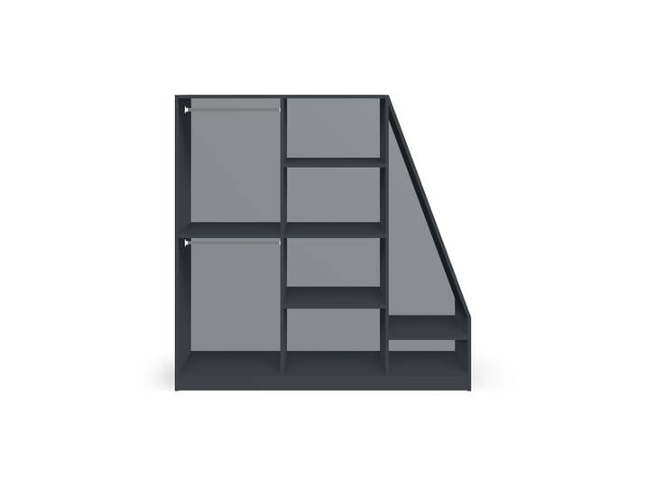 Tiefer Dachschrägenschrank Premium Dekore Schwarz