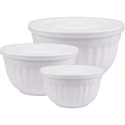 GreenGate Schüssel 3er Set Alice aus Kunststoff, White