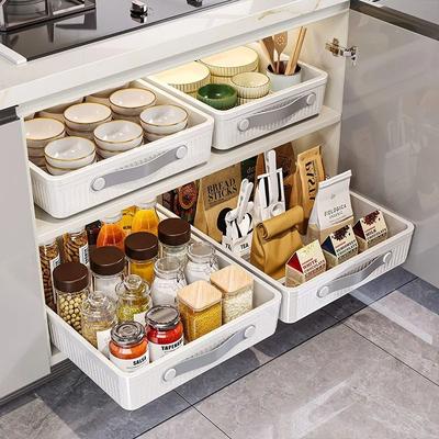 Uplift Picks Pull Out Sliding Cabinet Organizer Tray With Handle And Rail 2 Pcs