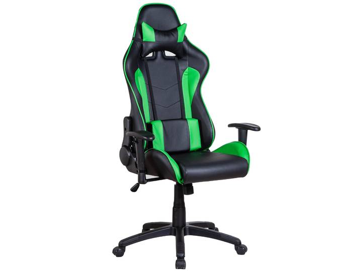 Gamingstuhl Bürostuhl Leder LIMITLESS schwarz/grün