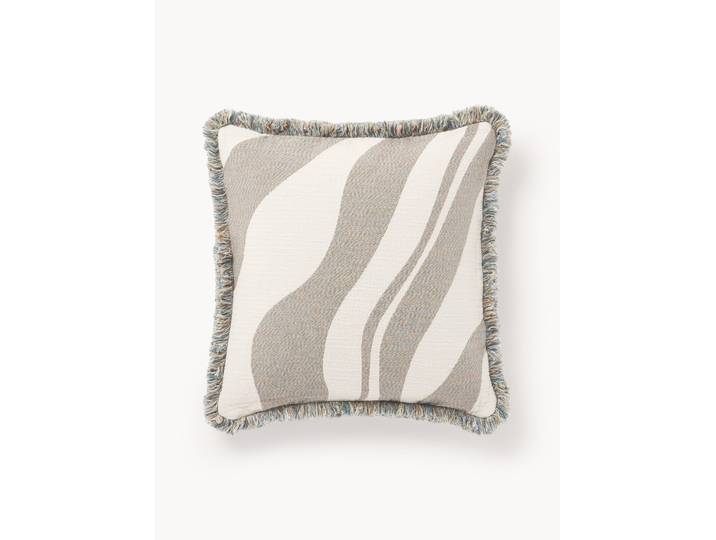 Jacquard kussenhoes Rui met franjes