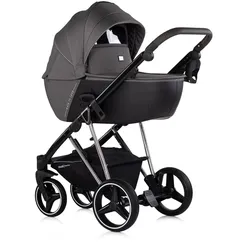 Chipolino Kombikinderwagen 3 in 1 Imperium Babyschale Babywanne Tasche Korb Gurt grau