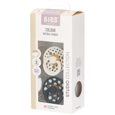 Bibs 2 - Anatomic Studio DUO Polka Black St Schnuller