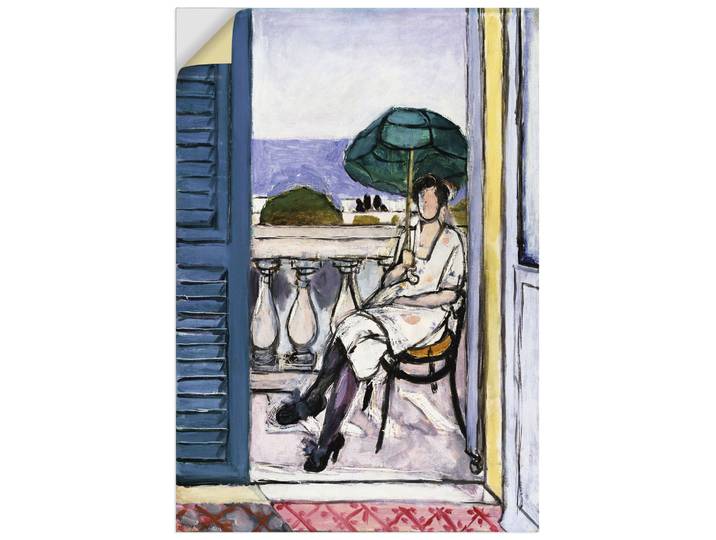 Wandbild ARTLAND Frau auf einem Balkon. 1919-20 , bunt (farbe bild(er): farbig), B:90cm H:130cm, Bilder, Wandbild, als Alubild, Leinwandbild, Poster, Wandaufkleber in verschied. Grössen