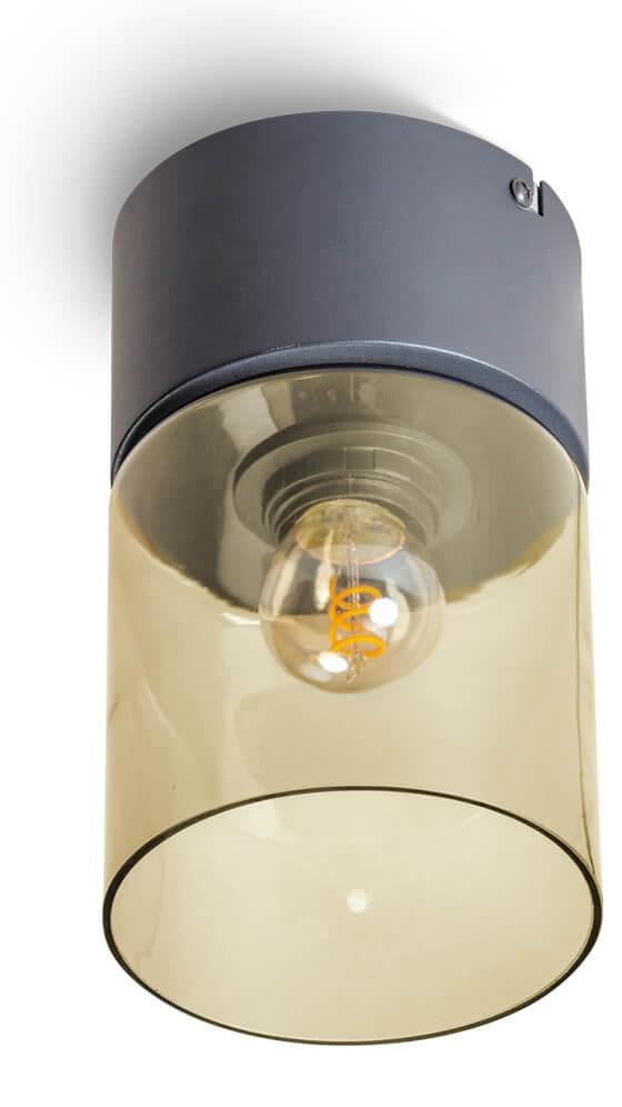 Sledge Glass plafondlamp met amberkleurig glas