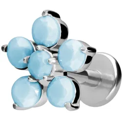 Titan Labret mit Innengewinde BLUME + SYNTHETISCHE TÜRKISE