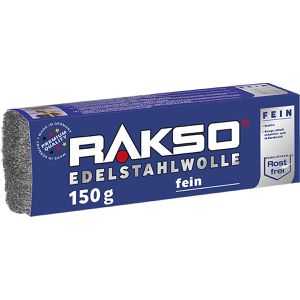 RAKSO Stahlwolle 720100, Edelstahl, fein 1, zum Reinigen und Schleifen, 150g