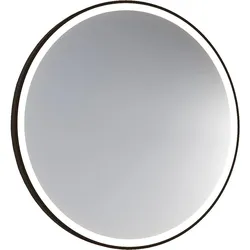 LED-Spiegel Aulielva m. Touch-Schalter, m. schwarzem Rahmen, Front/ Hintergrundbeleuchtung, Ø 500mm