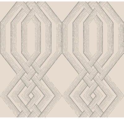 York Wallcoverings Etched Lattice Grey Wallpaper