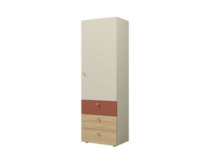 Compleo Kleiderschrank schmal, Kinderzimmerschrank mit 3 Schubladen SKY