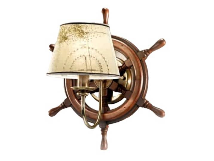 Cremasco Wandleuchte PORTO, dimmbar, Holz dunkel, für Wohn- / Esszimmer, Holz, Maritim