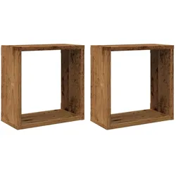 vidaXL Würfel-Wandregale 2 Stk. Altholz-Optik 30x15x30 Holzwerkstoff