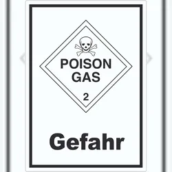 HB-Druck Aufkleber Giftige Gase Gefahr Poison Gas Totenkopf A2 (420x594mm)