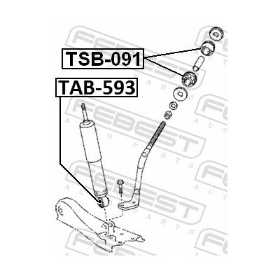 FEBEST Buchse, Stoßdämpfer tab593 für TOYOTA