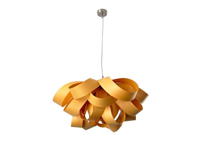LZF LUZIFER lampe à suspension AGATHA SMALL (Jaune - Vernis à bois)