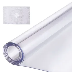 VEVOR Kunststoff-Tischdecke, 61 x 243 cm, 1,5 mm dick, transparenter Tischschutz, rechteckige PVC-Schreibtischunterlage, wasserdichte und leicht zu reinigende Schreibtischunterlage, Tischdecke, für Büro, Kommode, Esszimmertisch, Nachttisch