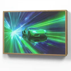 NACHTTISCHLAMPE MIT AKKU Geschwindigkeit - Leicht - Sportwagen - Grün 90x60 cm
