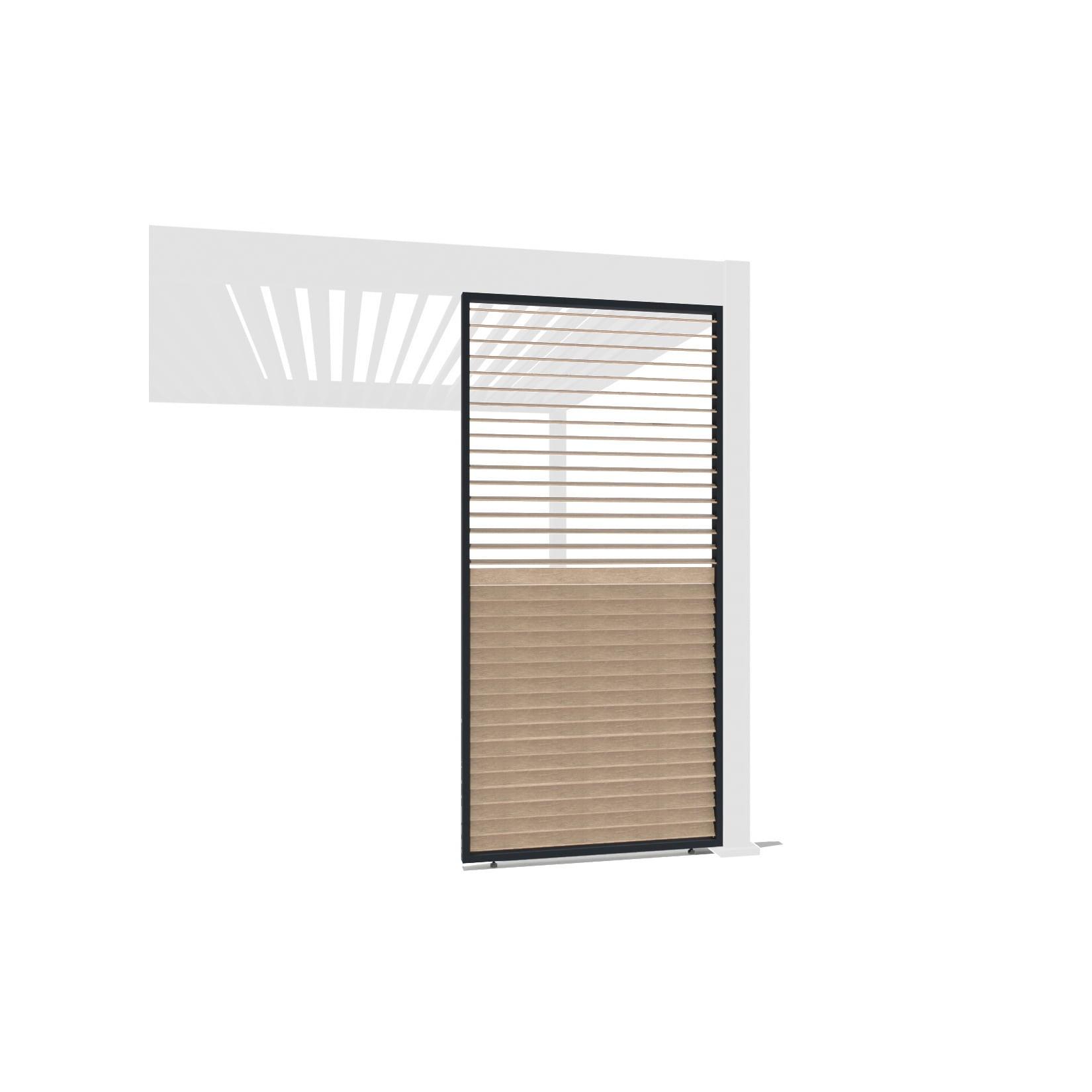 Weide Holzoptik Wand Für Pergola Drehbare Lamellen Aluminium 3 Maße1.23 Meter Holzoptik