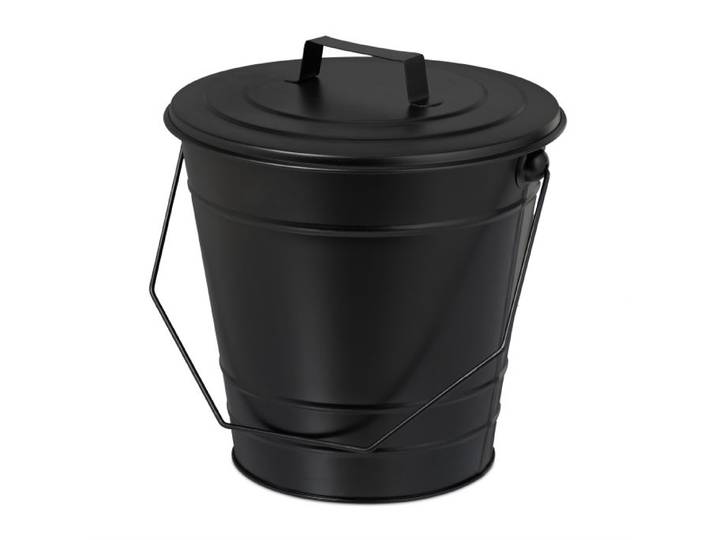 Relaxdays Ascheeimer mit Deckel 7 Liter