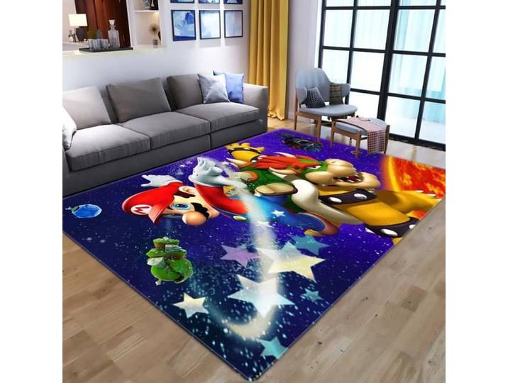 Tapis de sol 3D Super Mario - NVY-11094 - 120x160cm - Antidérapant et résistant à l'usure