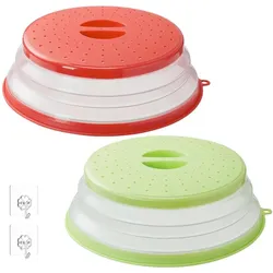 König Design Mikrowellen Abdeckhaube hoch Haube Deckel Abdeckung Microwelle Mikrowelle 25 cm, Zubehör Küchengeräte, Rot